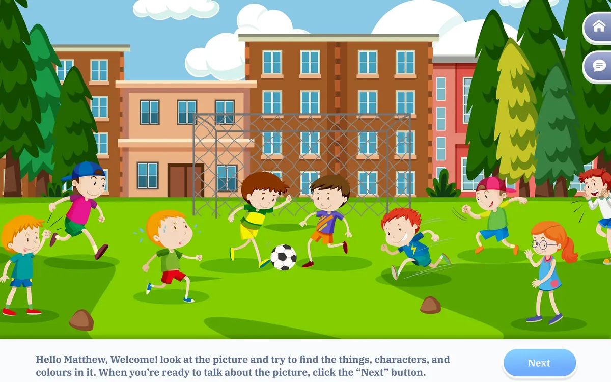Exercise introduction with the illustrated scene