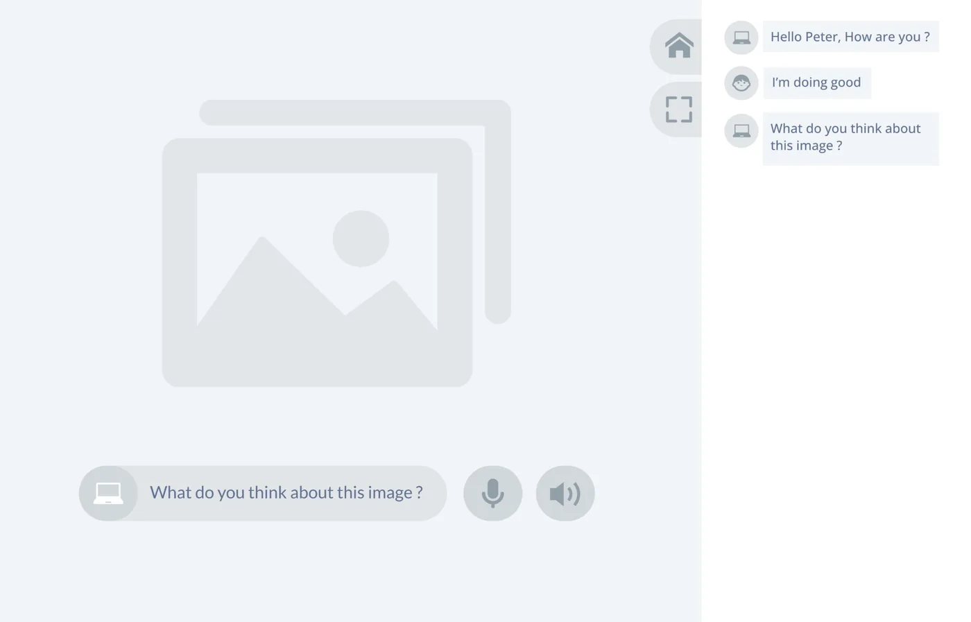 Low-fidelity wireframe 06: Conversation with the chat history open