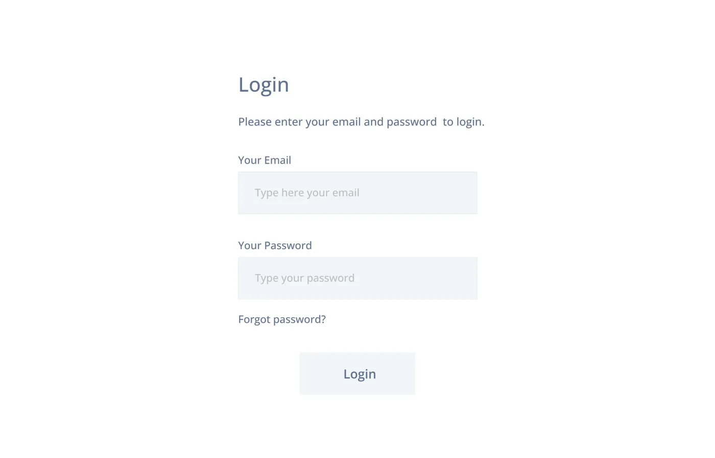 Low-fidelity wireframe 01: Login with email and password