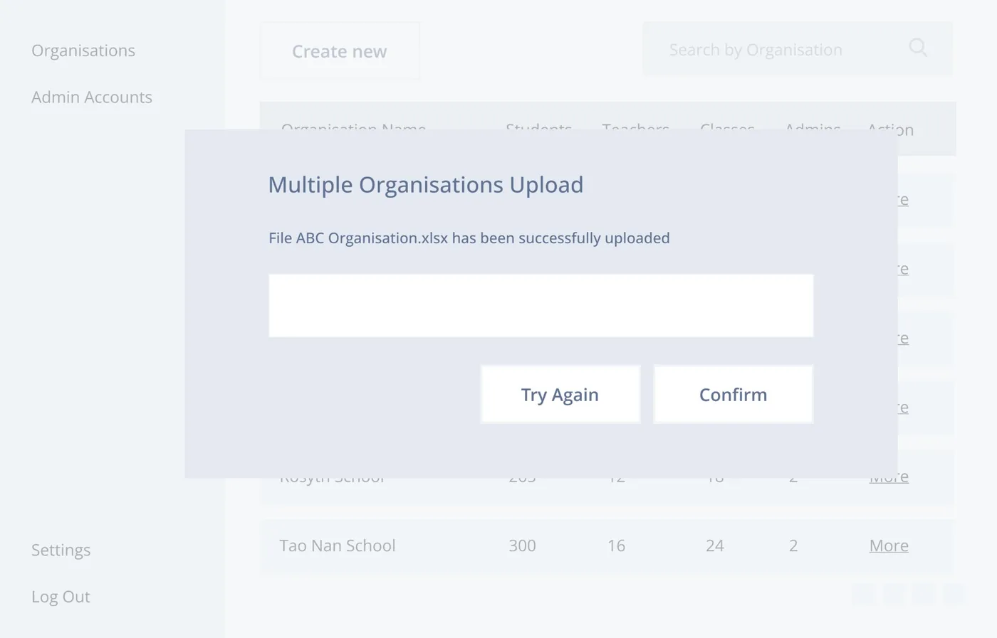 Low-fidelity wireframe 05: Upload confirmed, ready to review or try again