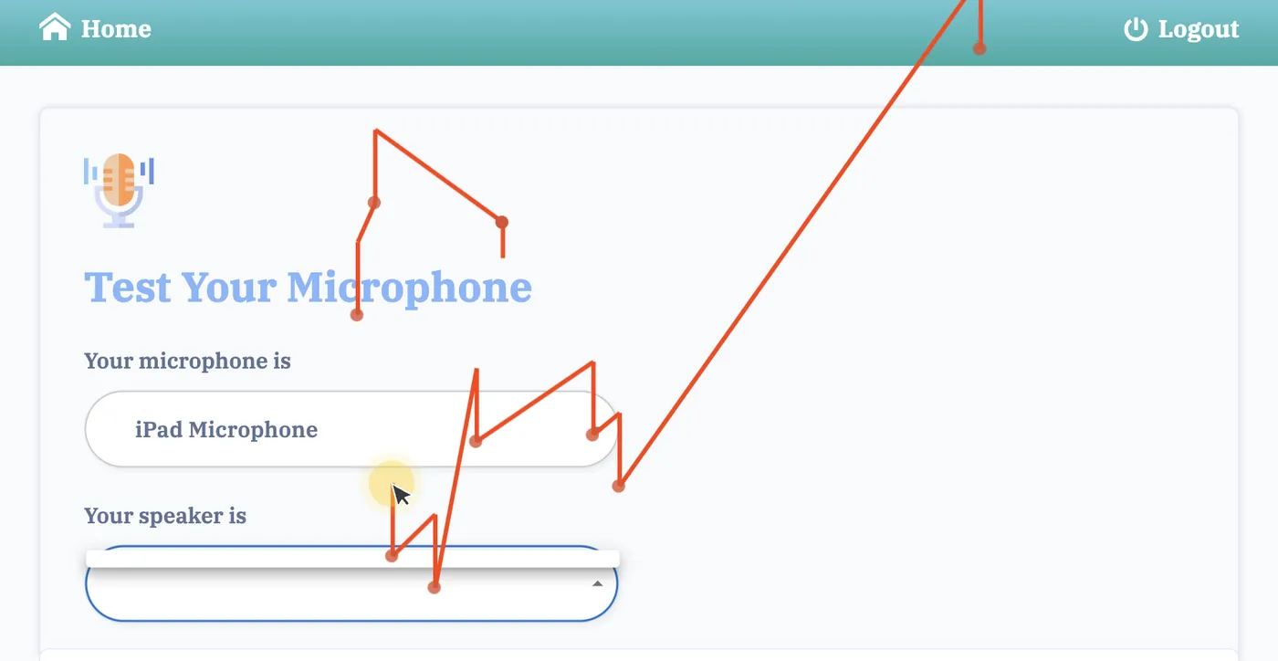 Safari: the speaker list stayed empty.