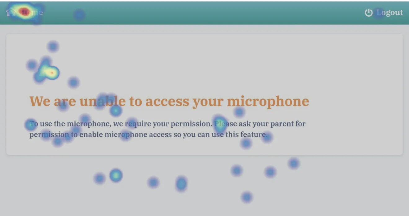 Microphone denied: clicks scattered with no clear way forward.