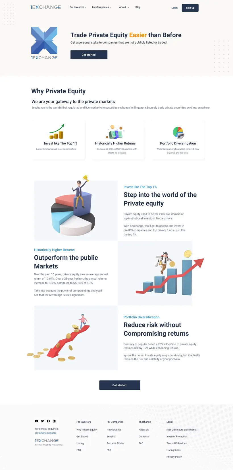 1Exchange Why Private Equity page design